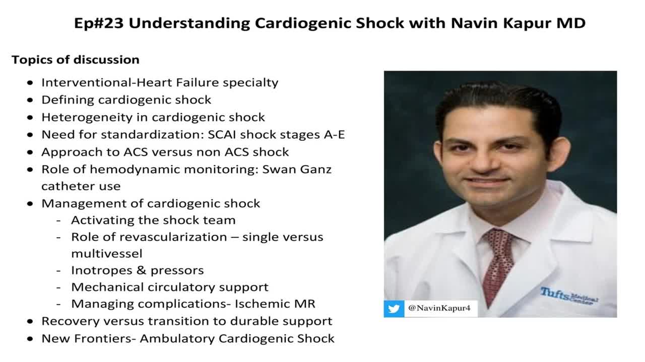 #23 Understanding Cardiogenic Shock with Navin Kapur MD