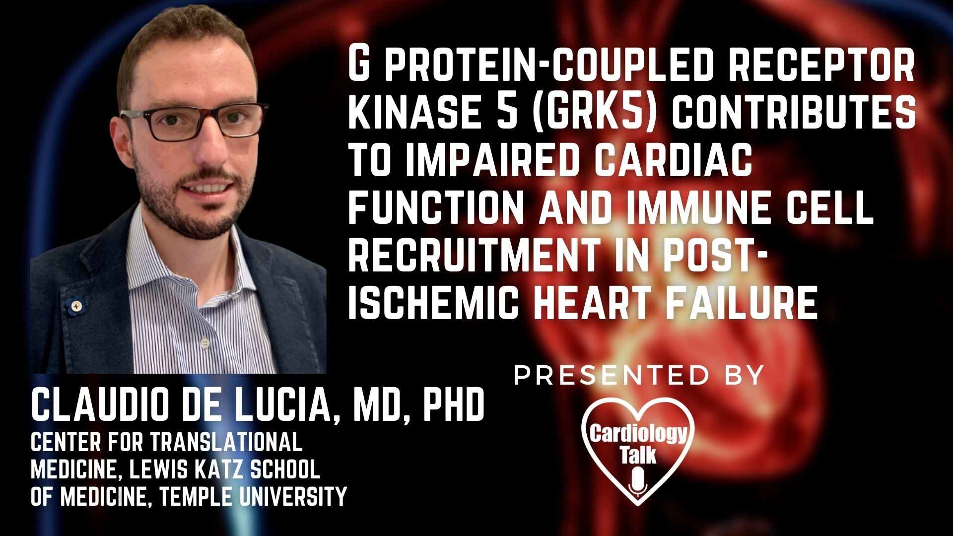 Claudio de Lucia, MD @cladelucia @templemedschool #HeartFailure #Cardiology #Heart #Research GRK5 contributes to impaired cardiac function and immune cell recruitment in post-ischemic hea...