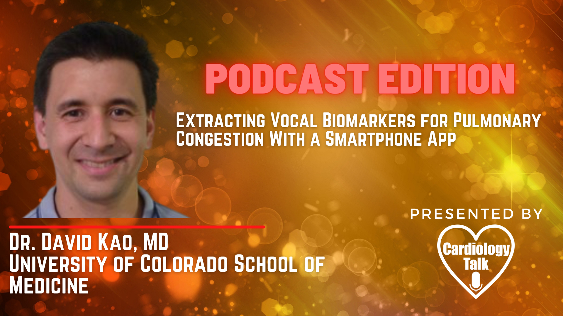 Dr. David P. Kao, MD- Extracting Vocal Biomarkers for Pulmonary Congestion With a Smartphone App @StanfordHealth  #Biomarkers #PulmonaryCongestion #Cardiology #research